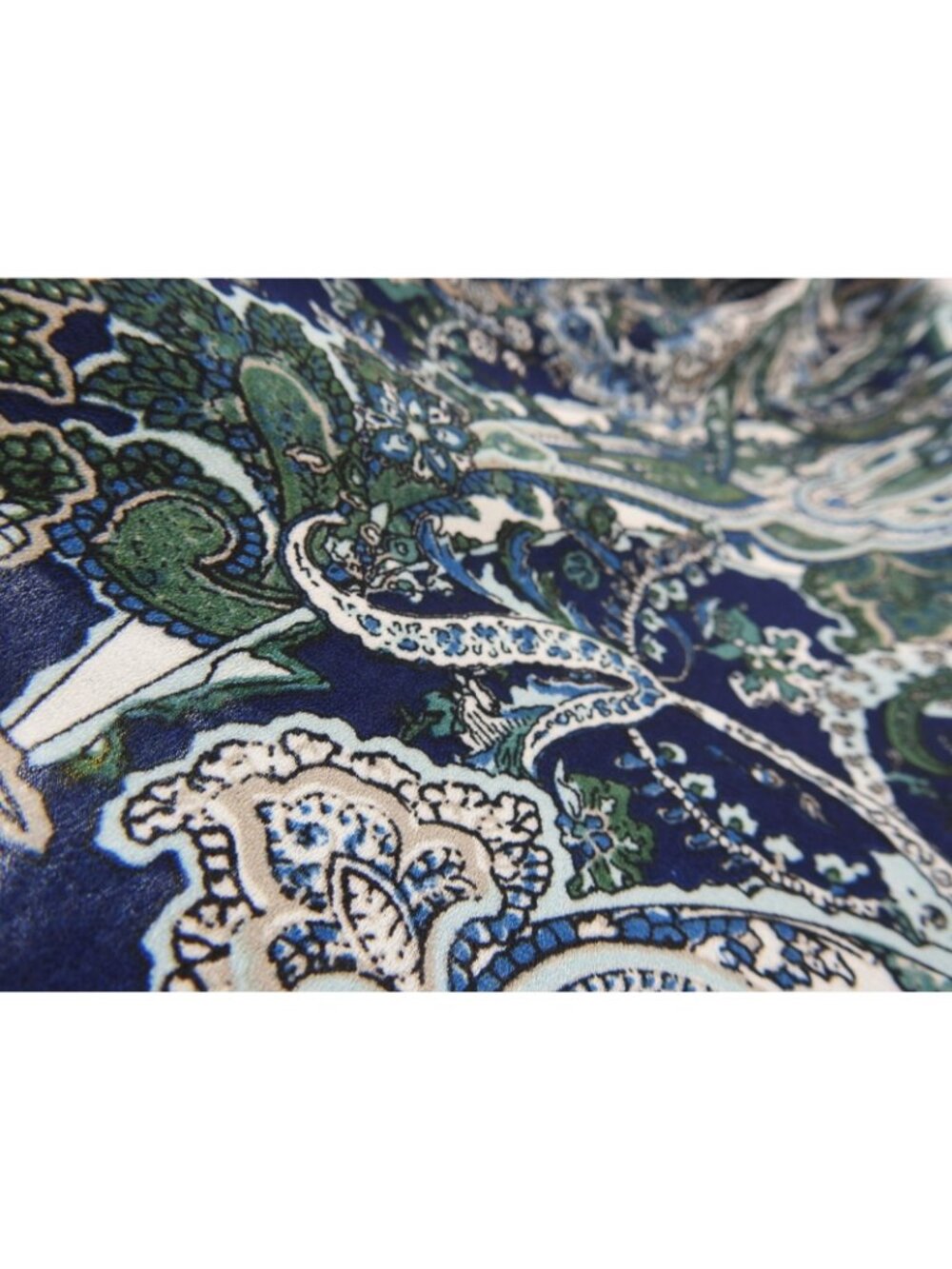 Roz & Ali Women's Paisley Button-Up Top Blue Green Beige Collared Long Sleeve L - Picture 10 of 11